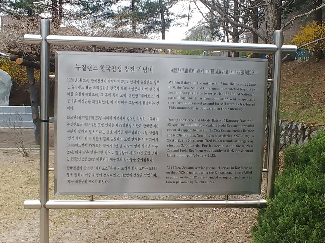 Korean War Monument To The New Zealand Armed Forces