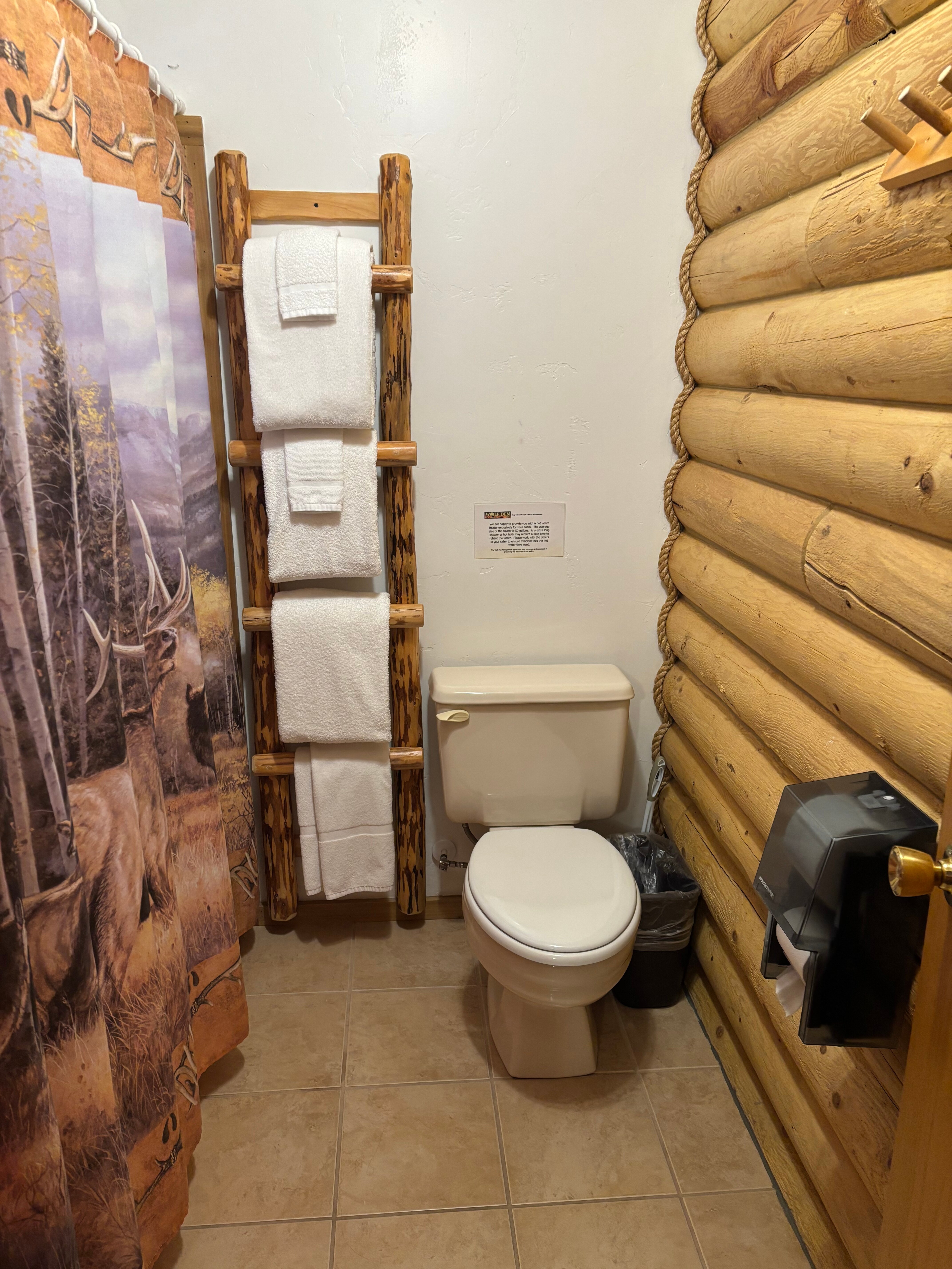 Wolf Den Log Cabin Motel & RV Park-浴室