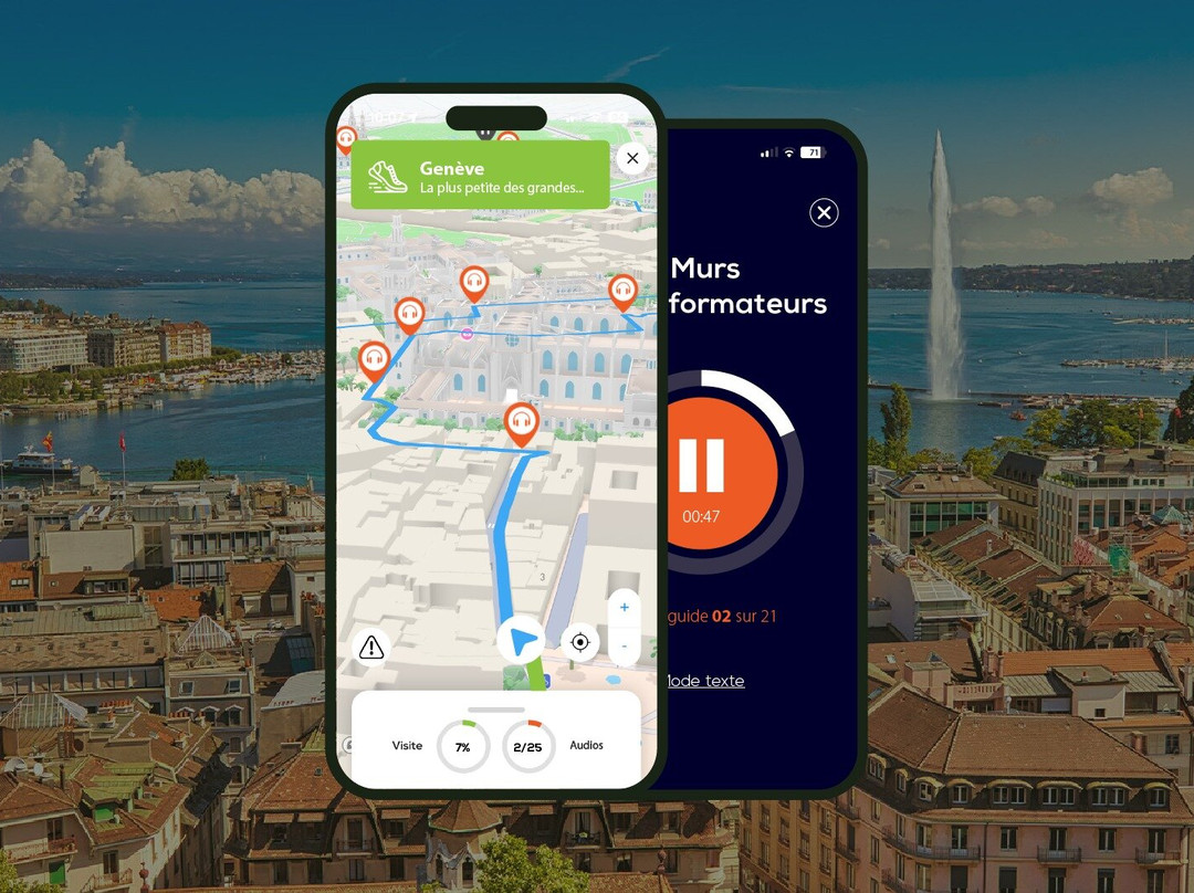 Genève Visite audioguidée à pied 2h10 et 24 commentaires audios-日内瓦必去景点