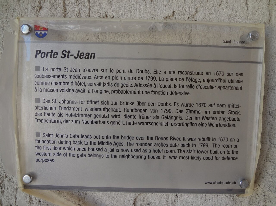 Porte Saint-Jean-Saint-Ursanne必去景点