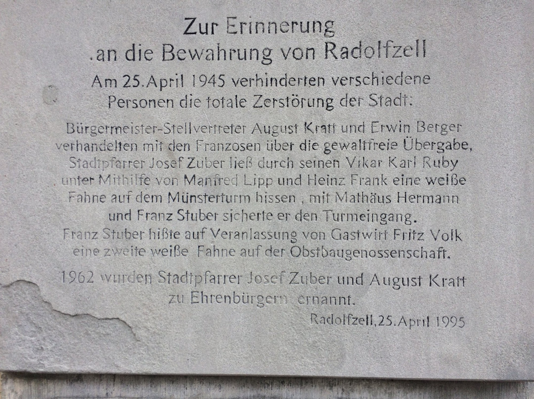 Zur Erinnerung an die Bewahrung von Radolfzell景点图片
