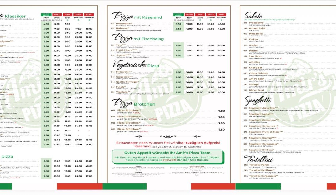 Amir.s pizza Heimservice Tittling