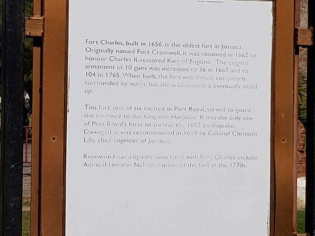 Fort Charles-Port Royal必去景点