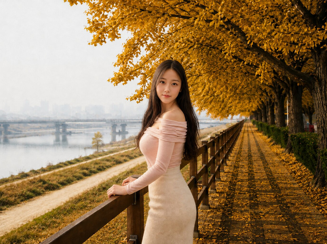 Gingko Tree Road-牙山市必去景点
