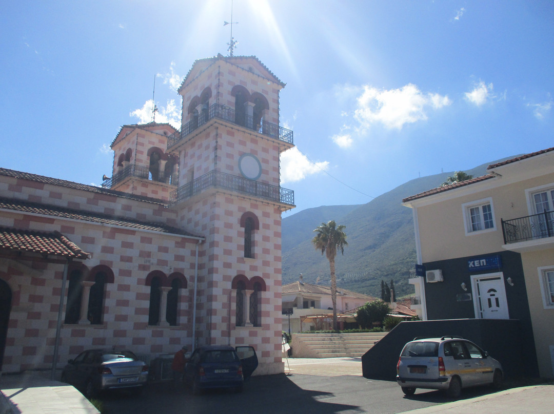 Chocolate Box Pink And White Chequered Church-Katastari必去景点