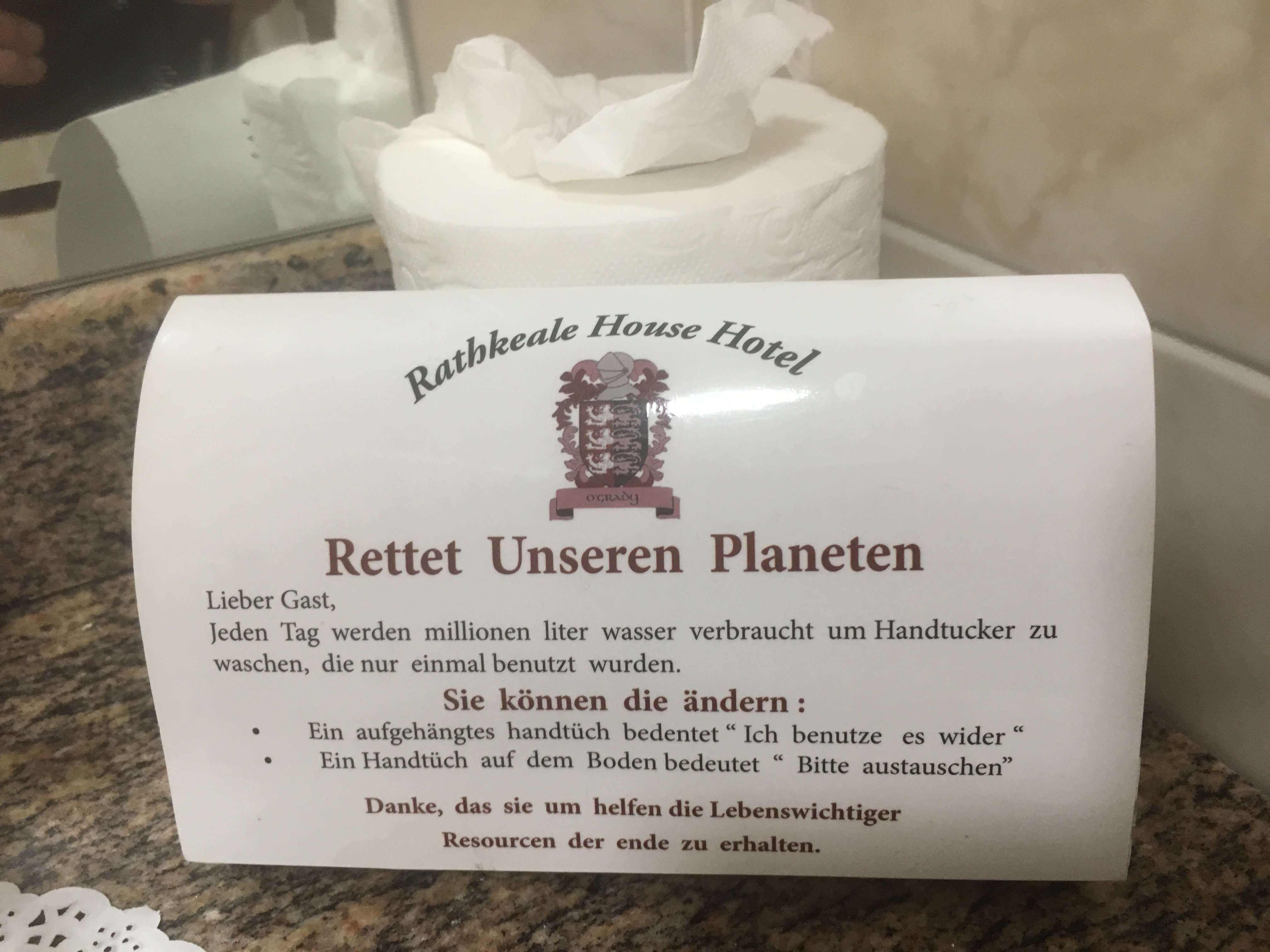 Rathkeale House Hotel-浴室
