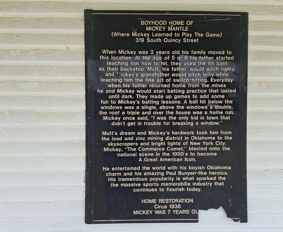 Mickey Mantle Childhood Home-Commerce必去景点