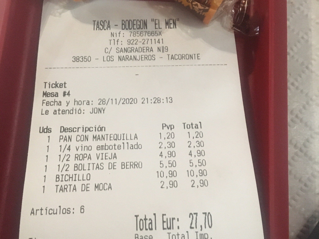 Tasca Bodegón El Men