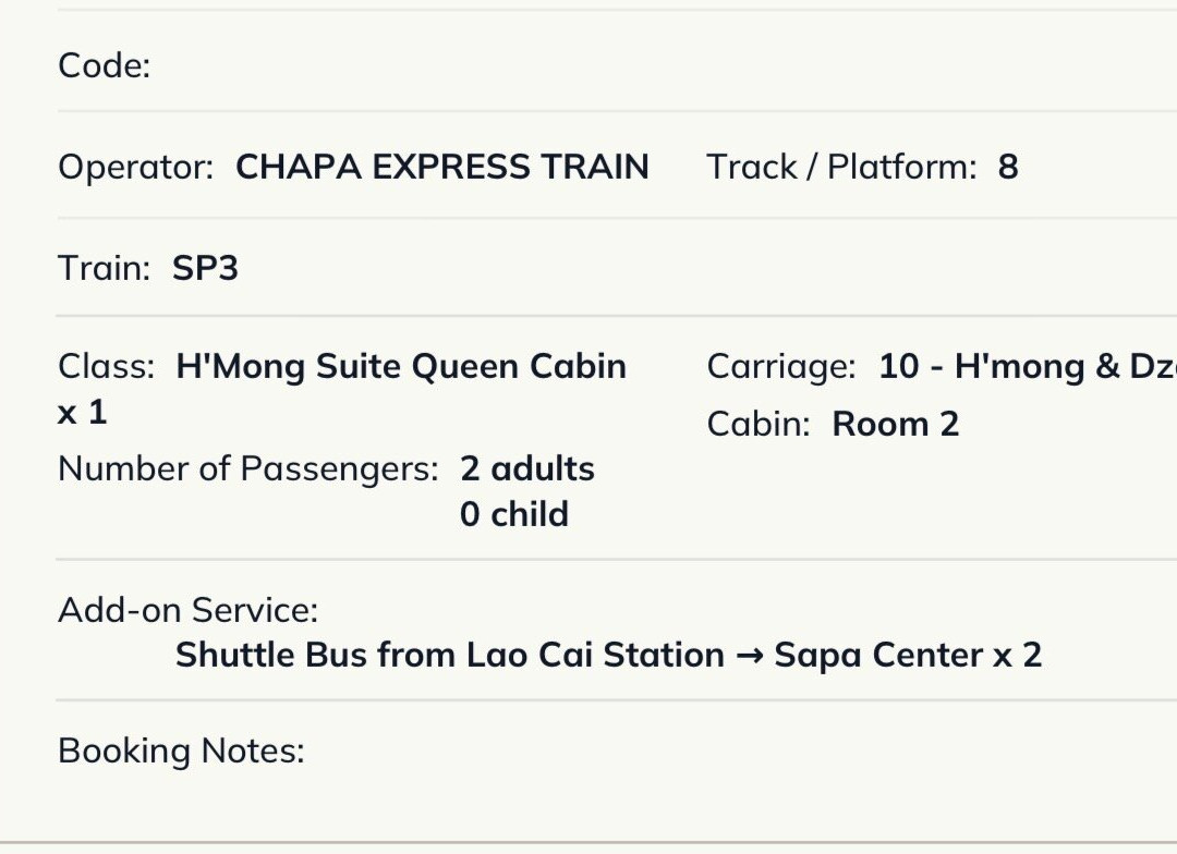 Chapa Express Train-河内必去景点