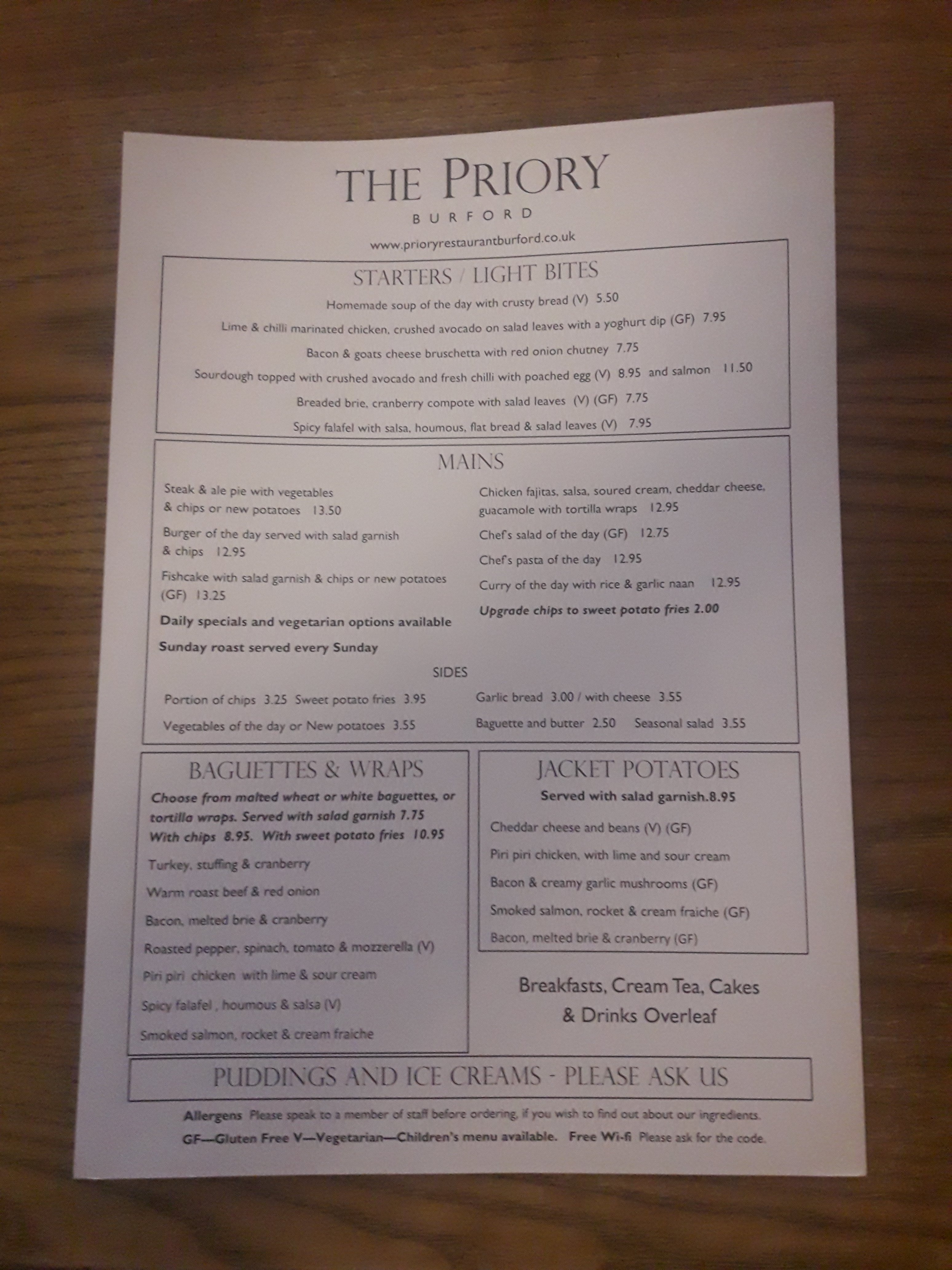 The Priory Tearooms With Rooms-餐饮
