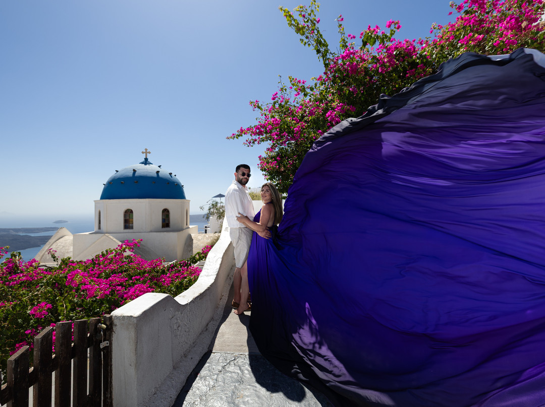 Santorini Flying Dress Photography-圣托里尼必去景点