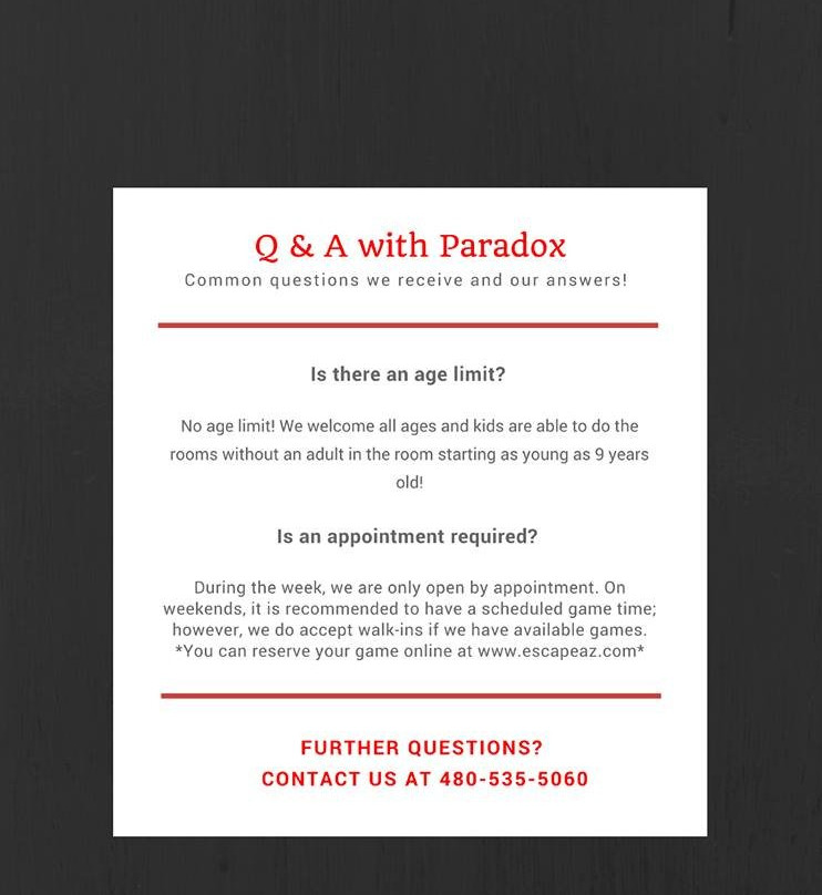 Paradox Escape Room-吉尔伯特必去景点