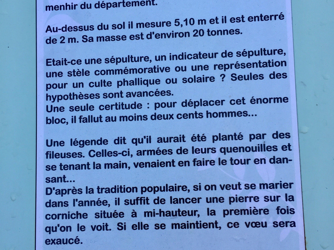 Menhir de Ceinturat景点图片
