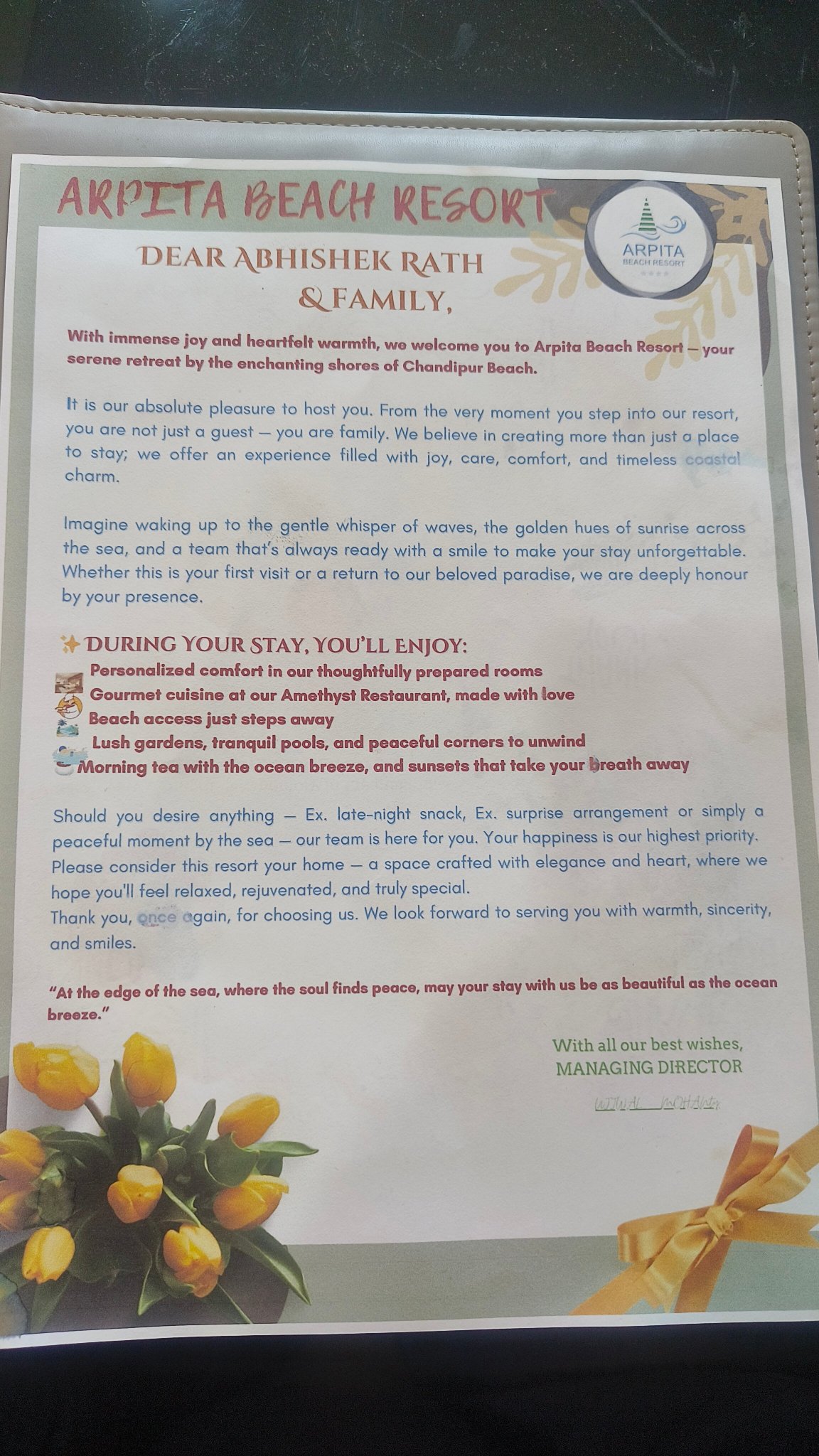 Arpita Beach Resort-官方