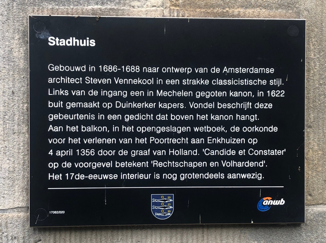Stadhuis van Enkhuizen uit 1688-恩克赫伊曾必去景点