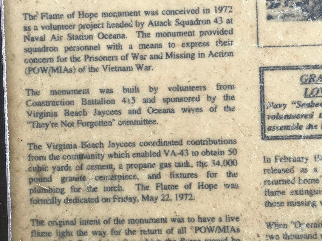 Flame of Hope Memorial-弗吉尼亚海滩必去景点