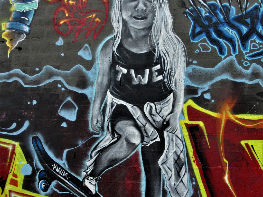 Fresque "Skateboardeuse"-欧贝维利耶必去景点