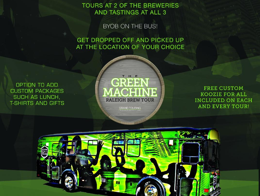 Grand Touring Transportation - Green Machine Raleigh Brew Tour-Knightdale必去景点