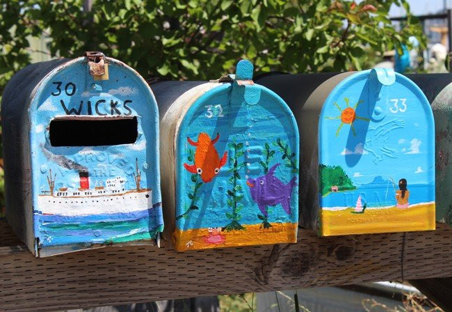 Napa St painted Mailboxes-索萨利托必去景点