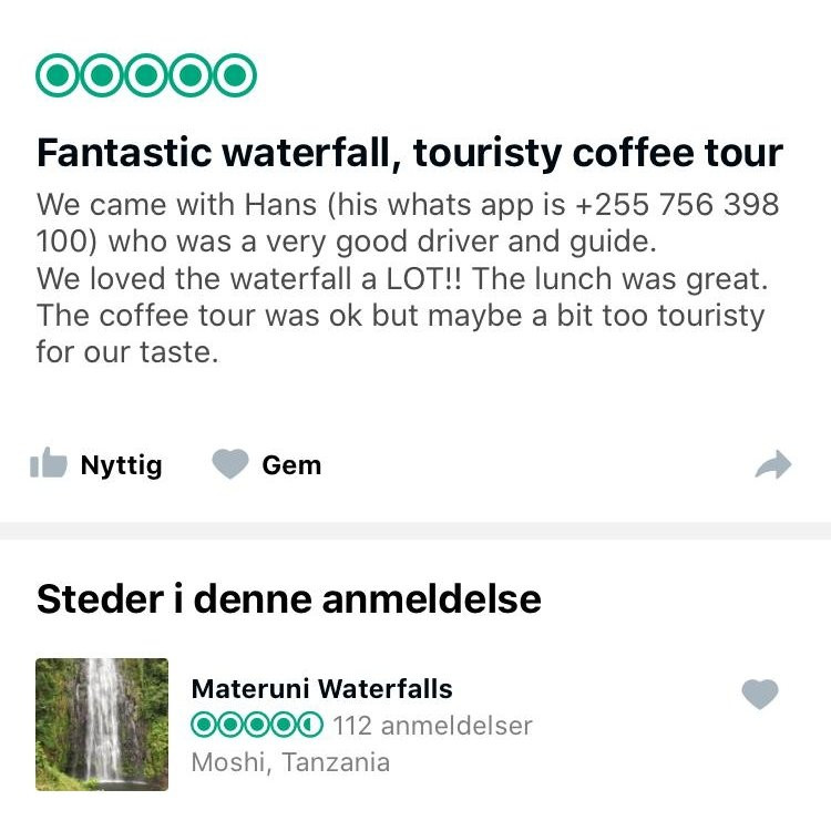 Materuni Waterfalls-Namro必去景点