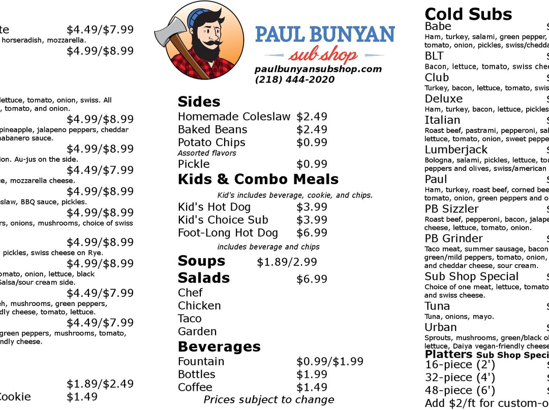 Paul Bunyan Sub Shop