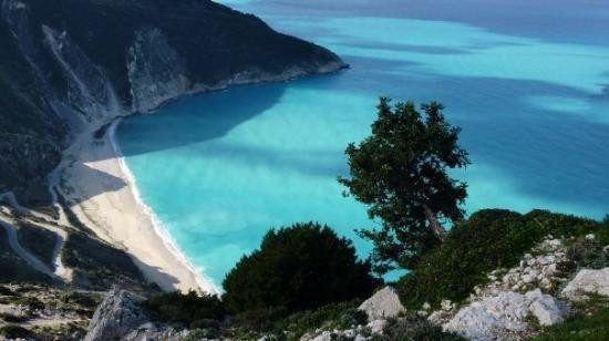 Myrtos Beach-凯法利尼亚岛必去景点