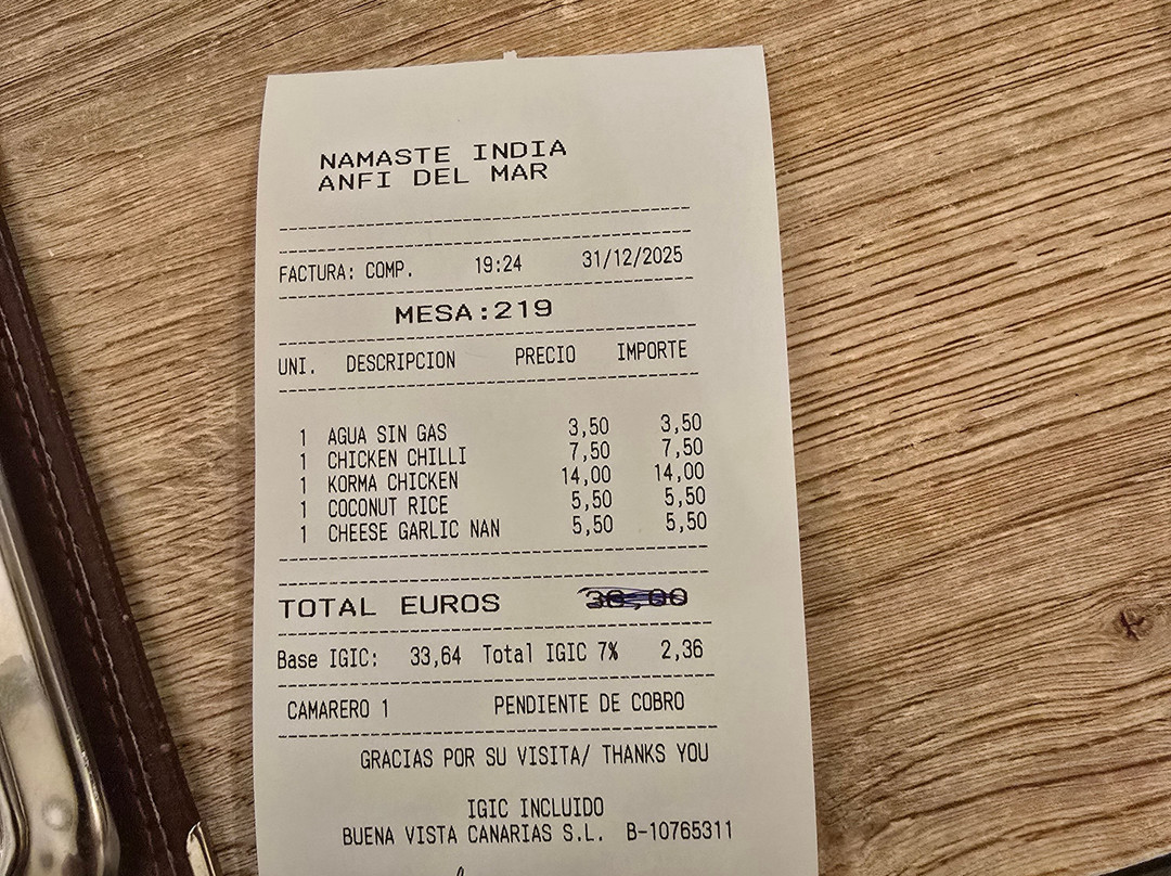 Namaste India Anfi Del Mar