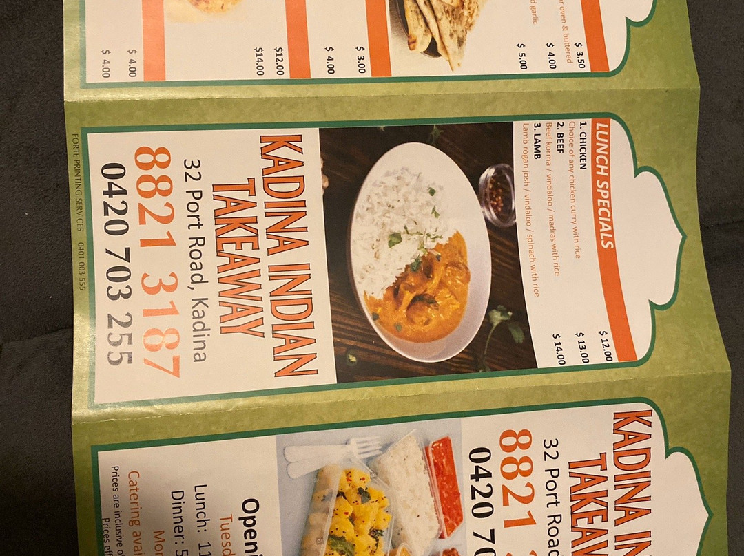 Kadina Indian takeaway