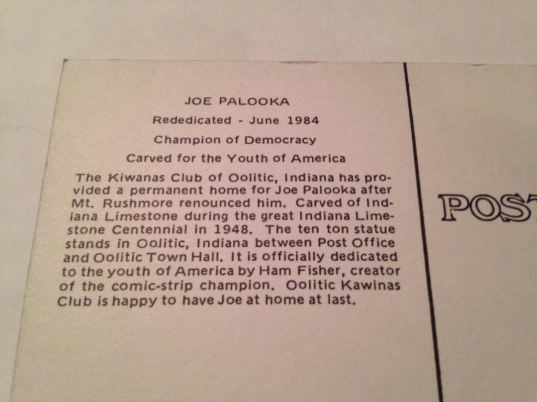 Joe Palooka Statue-Oolitic必去景点