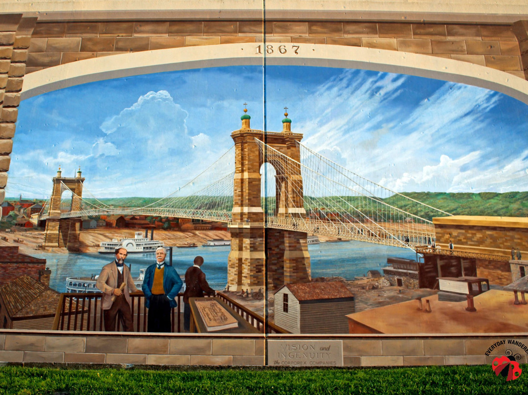 Roebling Murals on the Floodwalls of Covington, KY-卡温顿必去景点