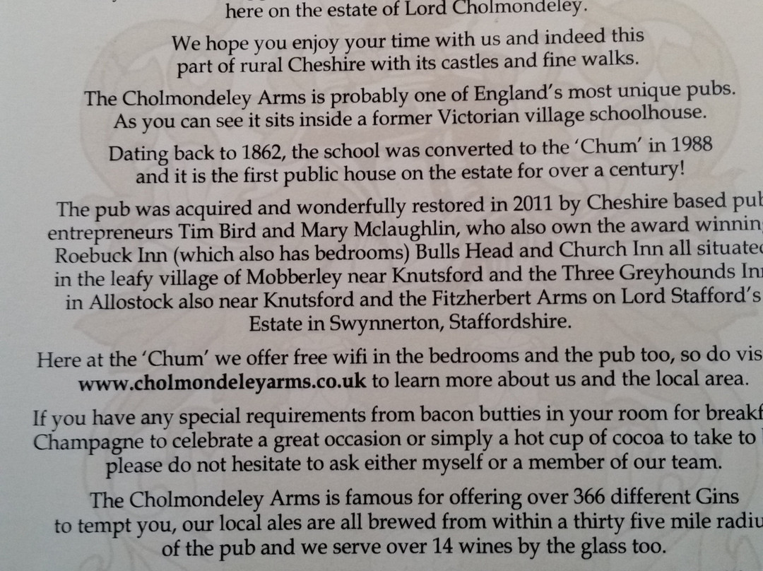 The Cholmondeley Arms主图