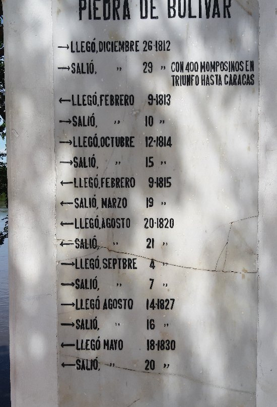 La Piedra de Bolivar-蒙波斯必去景点