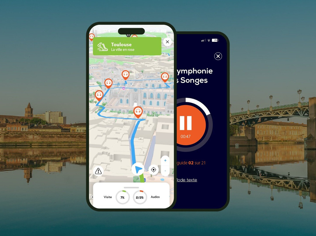 Toulouse Visite audioguidée à pied 2h40 et 23 commentaires audios