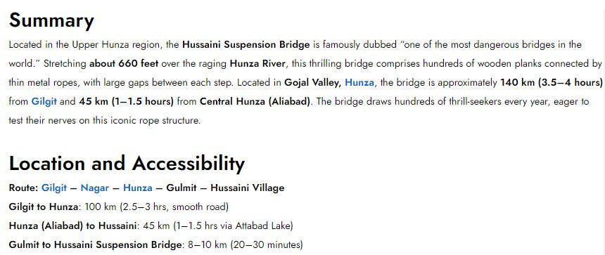 Hussaini Hanging Bridge-罕萨必去景点