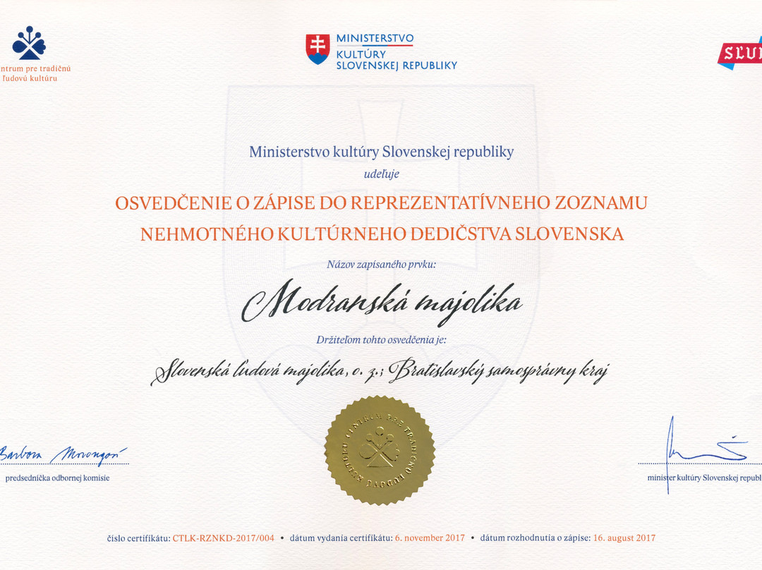 Slovenská L'udová Majolika Modra-Modra必去景点