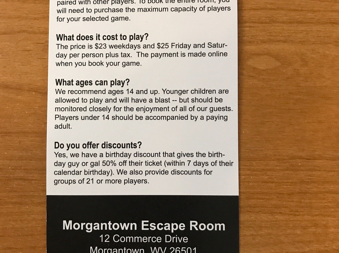 Morgantown Escape Room-Westover必去景点