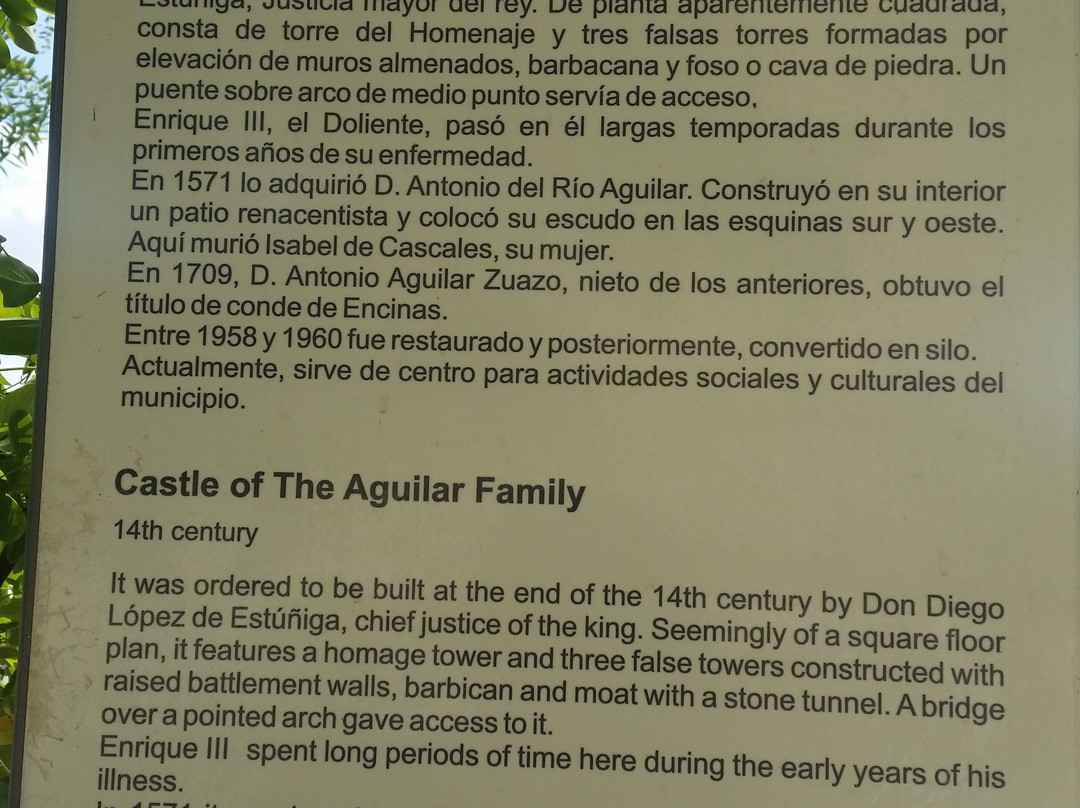 Castillo de los Aguilar-Encinas de Esgueva必去景点
