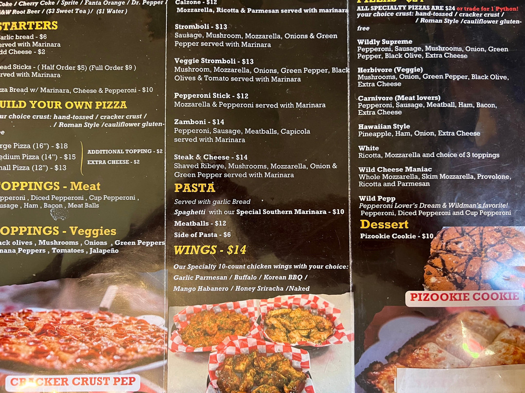 Wildman's Pizza Pasta And Pythons