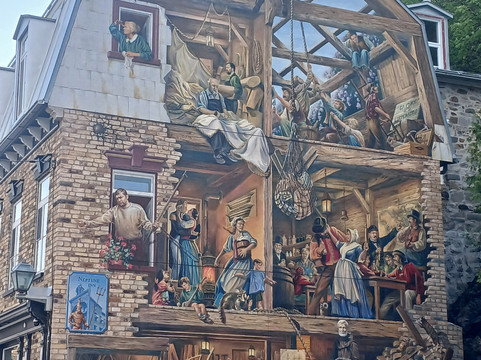 Fresque du Petit-Champlain-魁北克市必去景点