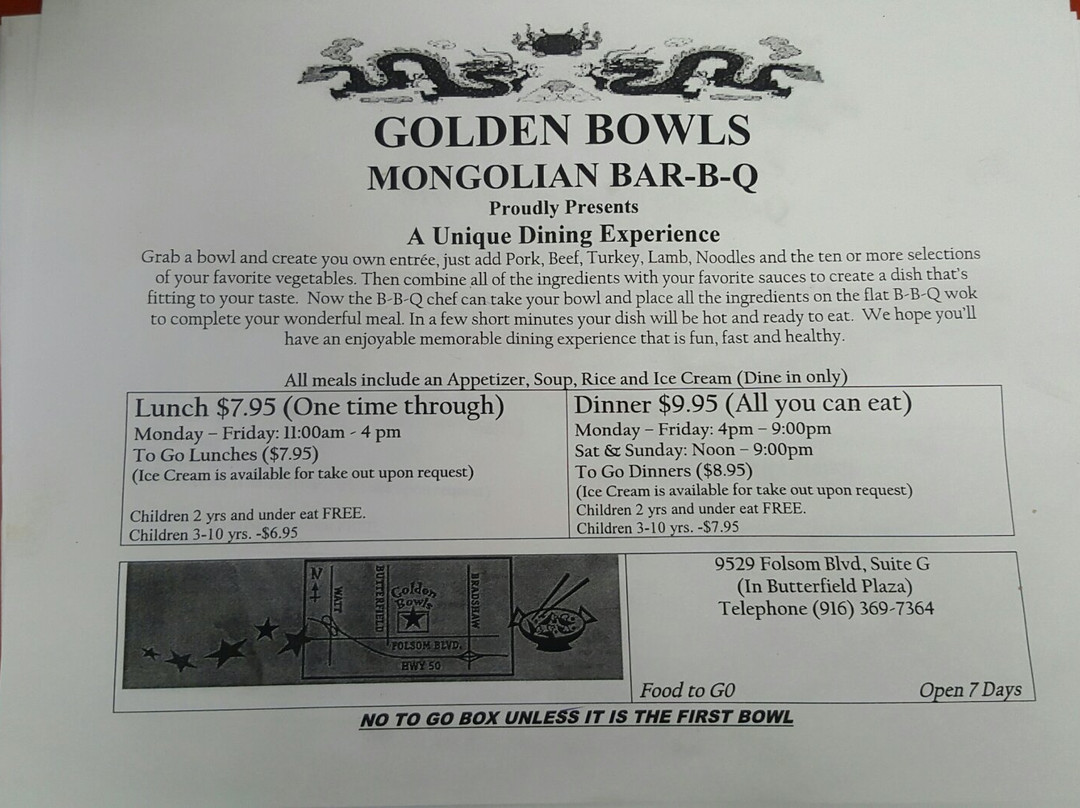 Golden Bowls Mongolian Barbeque