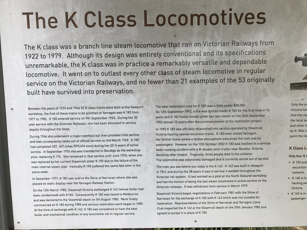 Yarragon Steam Locomotive-Yarragon必去景点