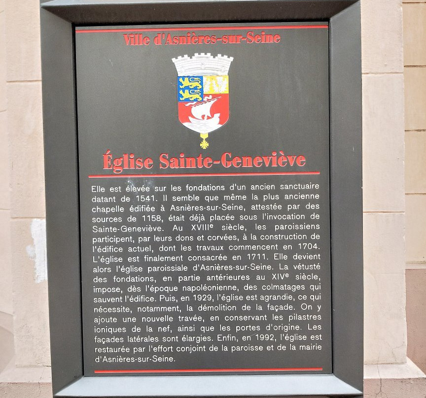 Eglise Sainte Genevieve-塞纳河畔阿涅勒必去景点