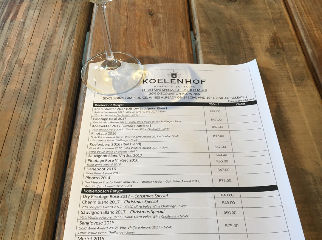 Koelenhof Wine Cellar-斯泰伦博斯必去景点