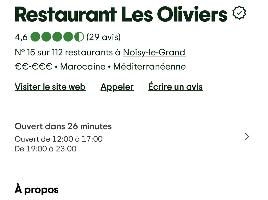 Restaurant Les Oliviers Noisy Le Grand