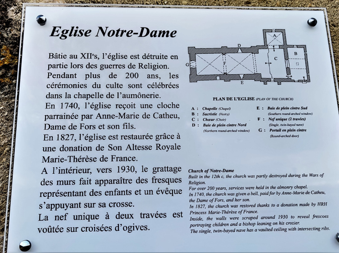 Église Notre-dame De Fors-Fors必去景点