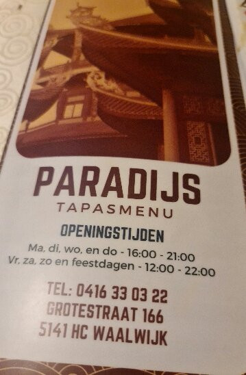 Chinees Indisch Japans Restaurant Paradijs
