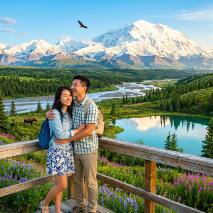 美国阿拉斯加州安克雷奇+费尔班克斯6日跟团游