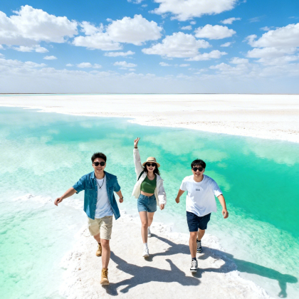 青海湖景区+茶卡盐湖+莫高窟+张掖七彩丹霞旅游景区5日4晚自由行