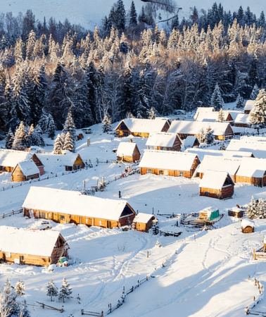 11D10N • Winter tour of Northern Xinjiang—snow party at sunset & Hemu bonfire—stay in Hemu wooden cabins & near Sayram Lake Scenic Area—Turpan Fire Land: optional skiing—no shopping, tips included