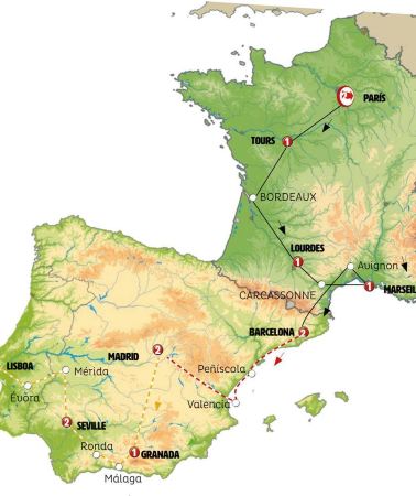 15D14N • Paris, Lourdes, Côte d'Azur, Provence with Spain and Lisbon
